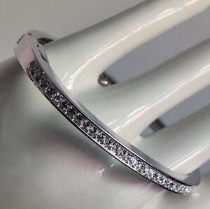 Authentic Signed Swarovski Swan Mark Hinged Clamp Bracelet